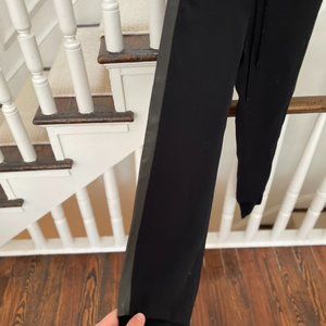 Vince Black Satin and Leather Pants
